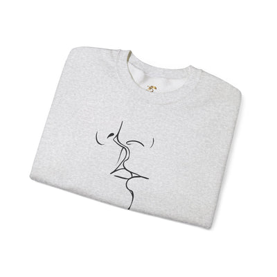 Valentines Couples KISSING Unisex Sweatshirt, Heart Fixed Enamorados, 