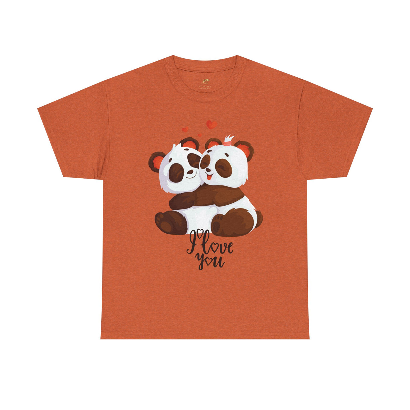 Romantic Panda Tee, Romantic Graphic T-shirt, two panda bears hugging each other with an I love you message - NOTALIFY