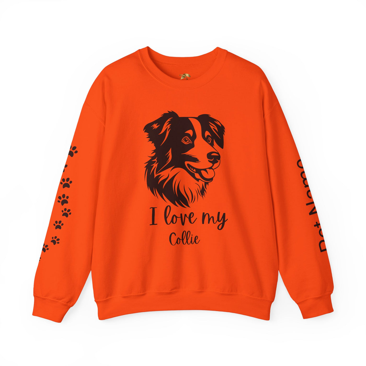 Collie Lover Sweatshirt, Pet's Name Personalized Gift Idea, Collie Dog Owner Apparel, Custom Dog Paw Print Jumper, Comfy Crewneck - NOTALIFY