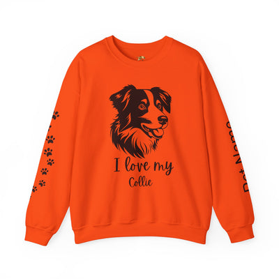 Collie Lover Sweatshirt, Pet's Name Personalized Gift Idea, Collie Dog Owner Apparel, Custom Dog Paw Print Jumper, Comfy Crewneck - NOTALIFY