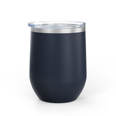 Positive Affirmation Wine Tumbler, 12oz stainless steel cup with double-wall insulation and leak-proof lid.