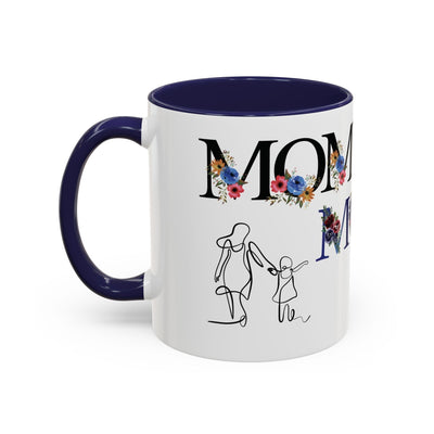 Mother's Day Mug with floral accents, customizable ceramic drinkware, perfect gift for moms.