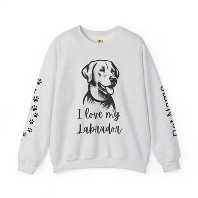 Labrador Lover Sweatshirt, Pet's Name Personalized, Labrador Dog Owner Apparel, Custom Dog Paw Print Jumper, Comfy Crewneck - NOTALIFY