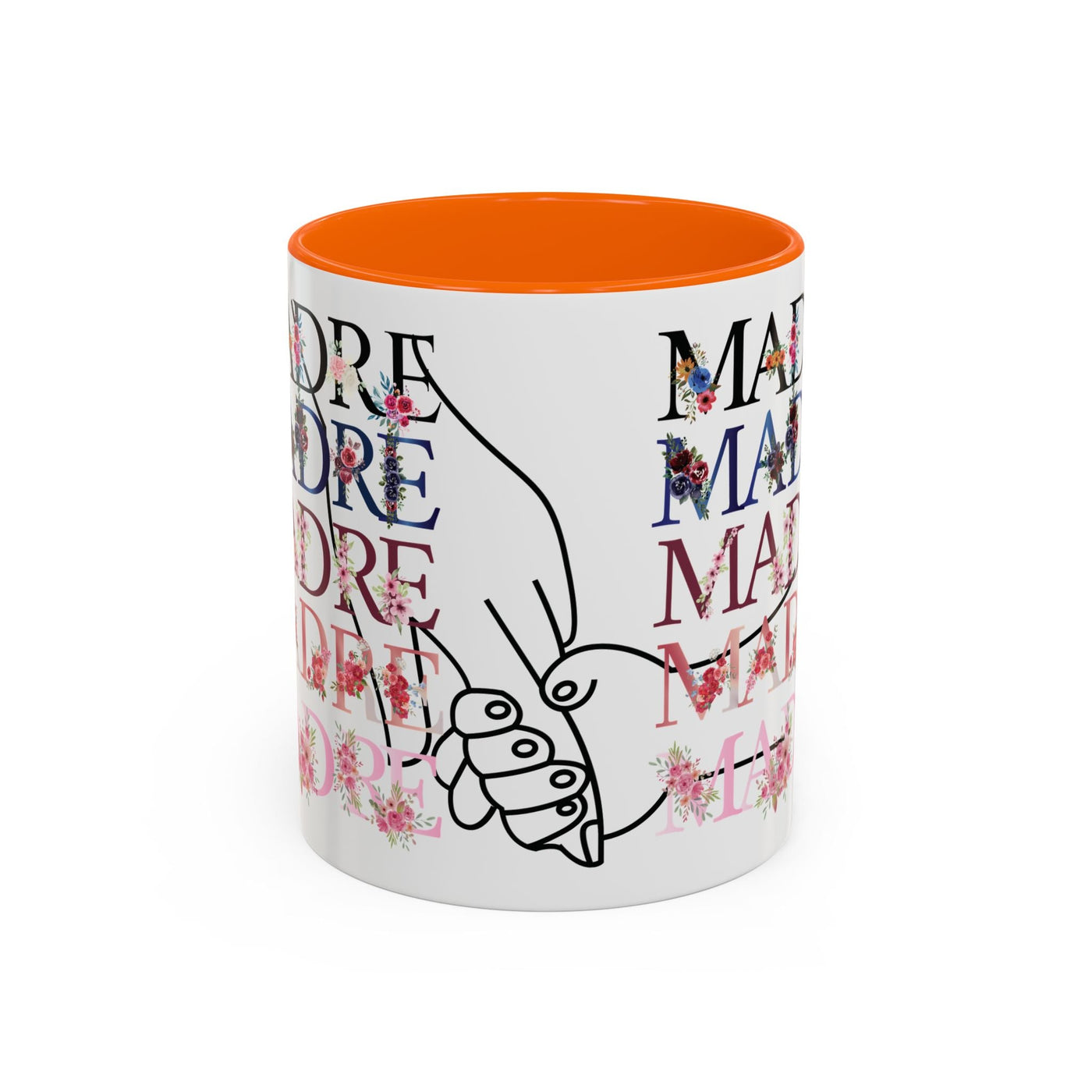 Mother's Day Mug, Accent Coffee Cup with Flowers and Names, Gift for M