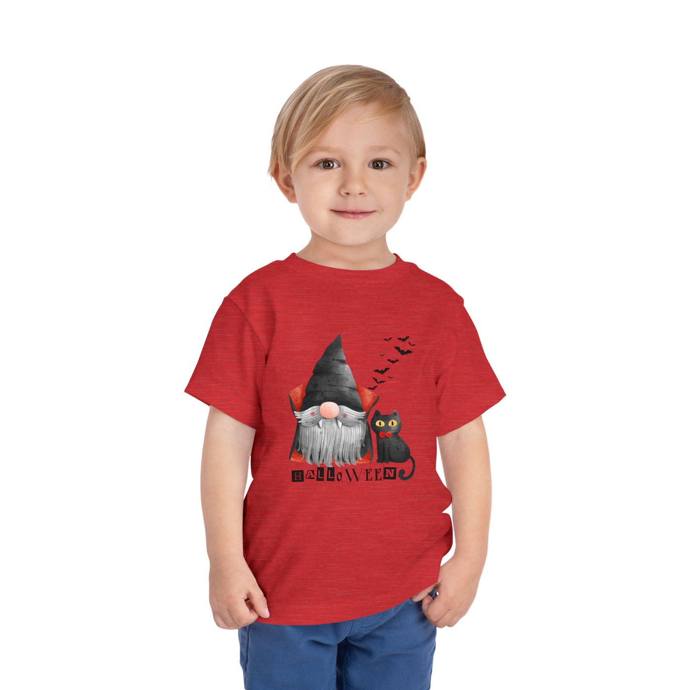 NOTALIFY Boo Halloween Gnome-CAT Toddler T-Shirt | Cute Fall Tee with Candy Bucket | Soft Cotton Short Sleeve | Spooky Outfit