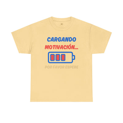 Cargando Motivación, Por Favor Espere Spanish Funny Tee | Loading Motivation Tee | Battery Graphic Shirt | Motivational Quote | Unisex Gift