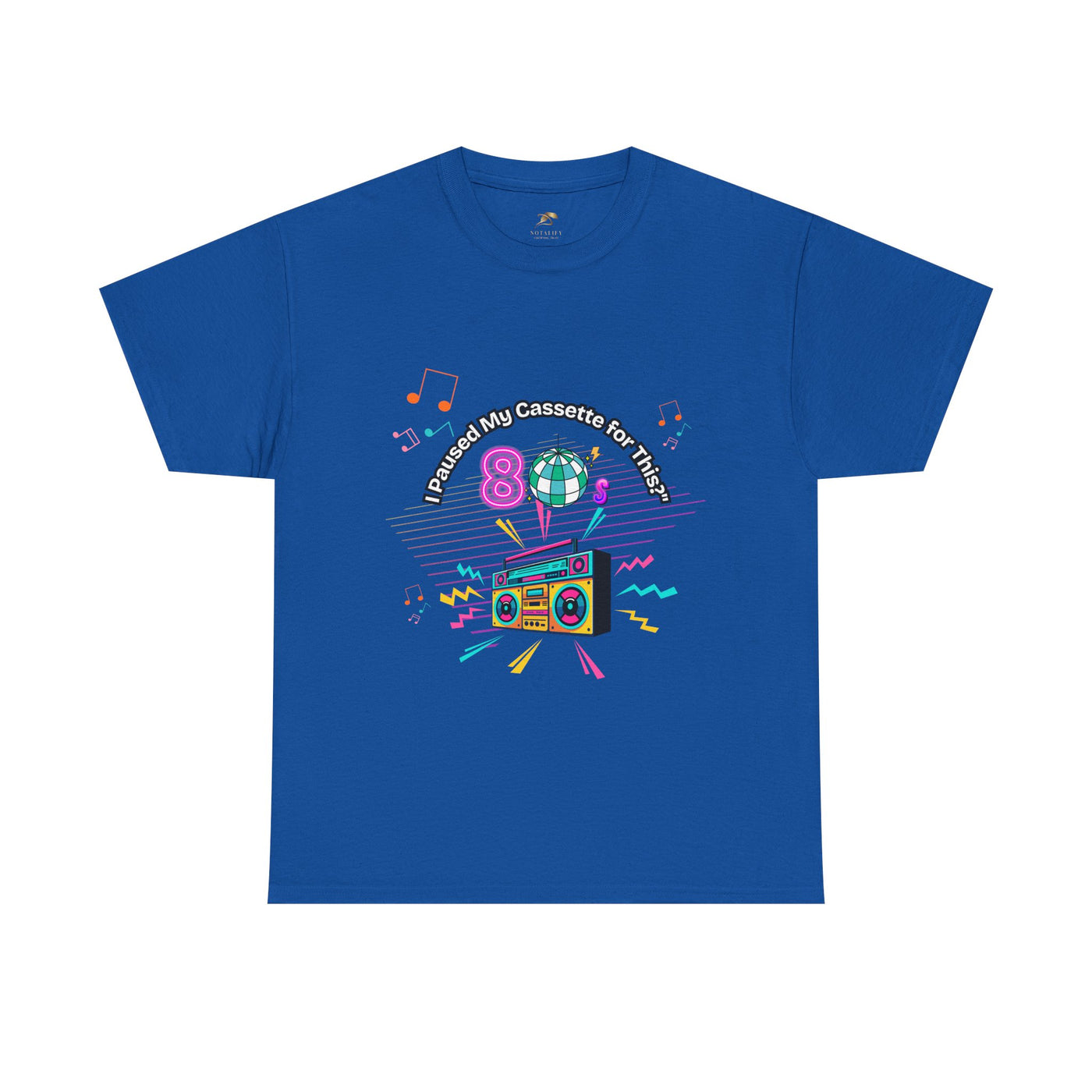 Retro Cassette Tape Unisex Heavy Cotton Tee, Vintage Music Lover Shirt, 80s Nostalgia Graphic Tee, Pause Cassette Player Shirt, Mixtape Fan - NOTALIFY