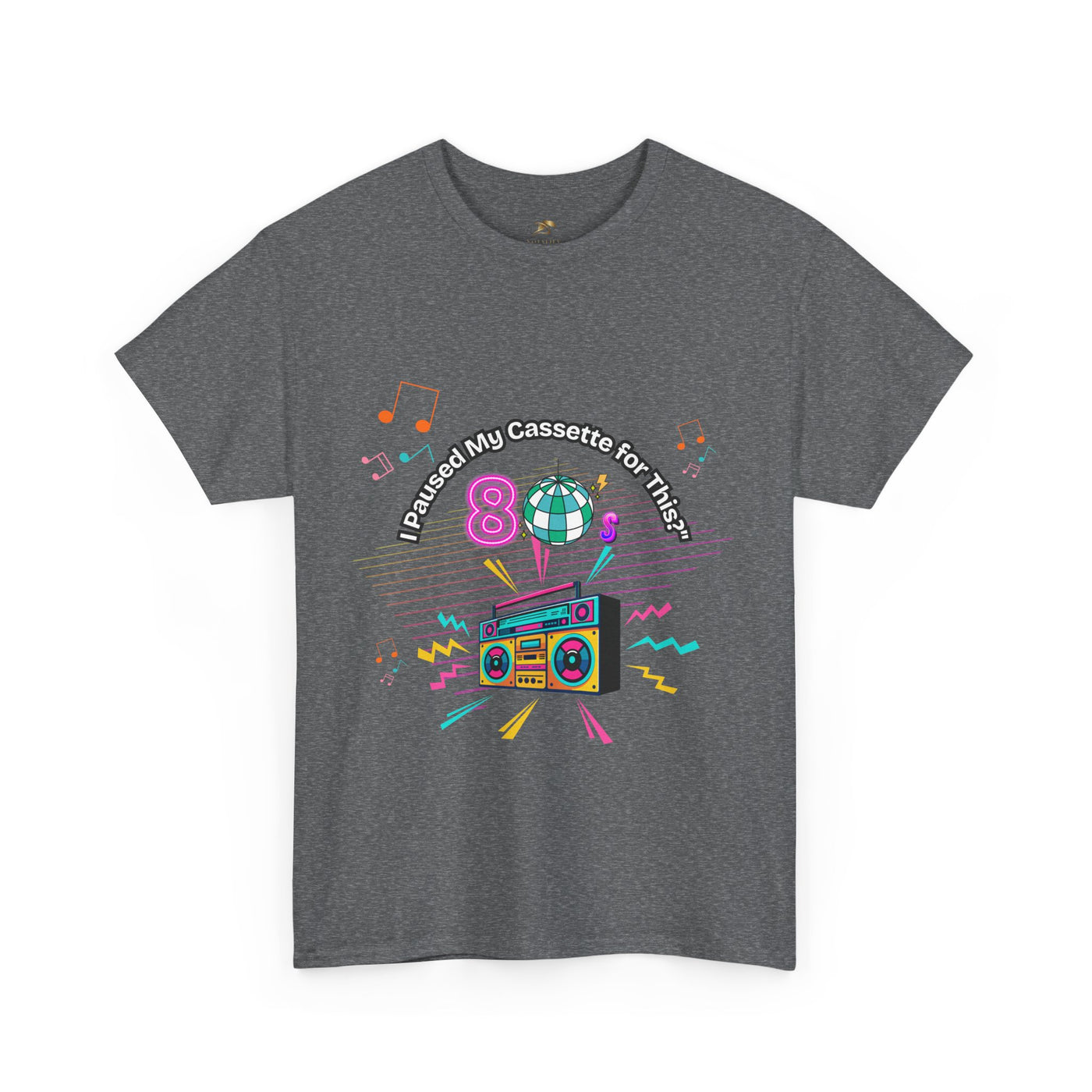 Retro Cassette Tape Unisex Heavy Cotton Tee, Vintage Music Lover Shirt, 80s Nostalgia Graphic Tee, Pause Cassette Player Shirt, Mixtape Fan - NOTALIFY