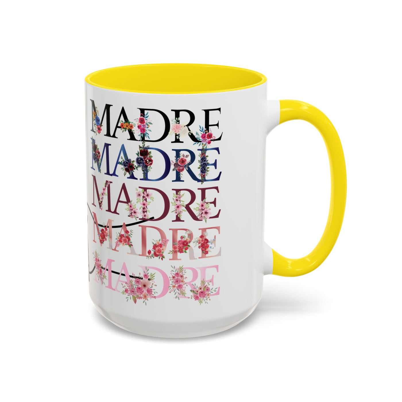 Mother's Day Mug, Accent Coffee Cup with Flowers and Names, Gift for M