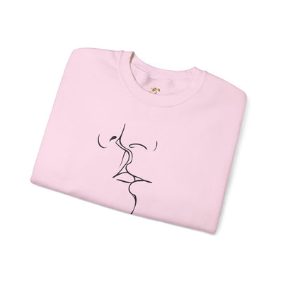 Valentines Couples KISSING Unisex Sweatshirt, Heart Fixed Enamorados, 