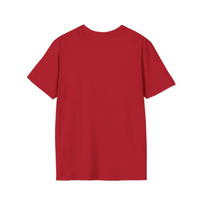 Unisex softstyle red T-shirt for patriotic parties and 4th of July celebrations.