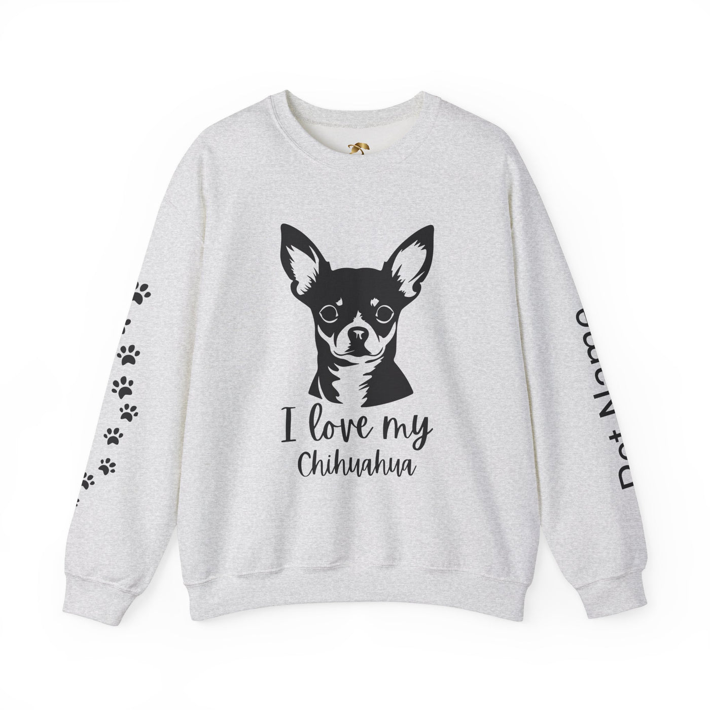 Chihuahua Lover Sweatshirt, Pet's Name Personalized Gift Idea, Chihuahua Dog Owner Apparel, Custom Dog Paw Print Jumper, Comfy Crewneck - NOTALIFY