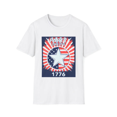 Patriotic Party T-Shirt with star design perfect for July 4th celebrations.