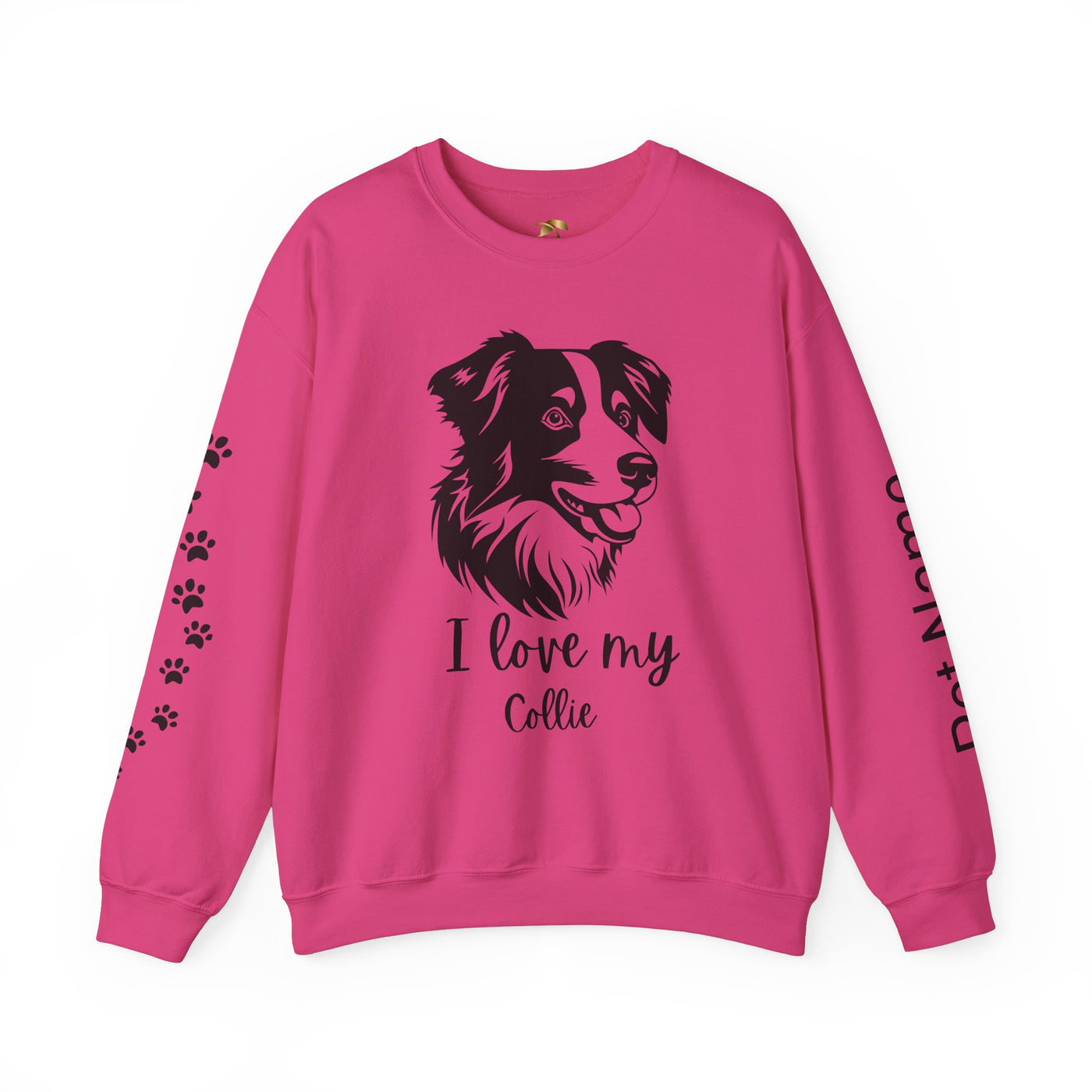 Collie Lover Sweatshirt, Pet's Name Personalized Gift Idea, Collie Dog Owner Apparel, Custom Dog Paw Print Jumper, Comfy Crewneck - NOTALIFY