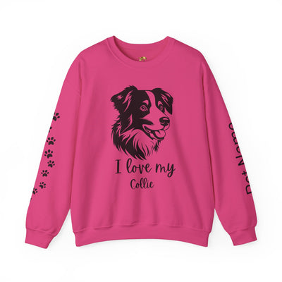 Collie Lover Sweatshirt, Pet's Name Personalized Gift Idea, Collie Dog Owner Apparel, Custom Dog Paw Print Jumper, Comfy Crewneck - NOTALIFY