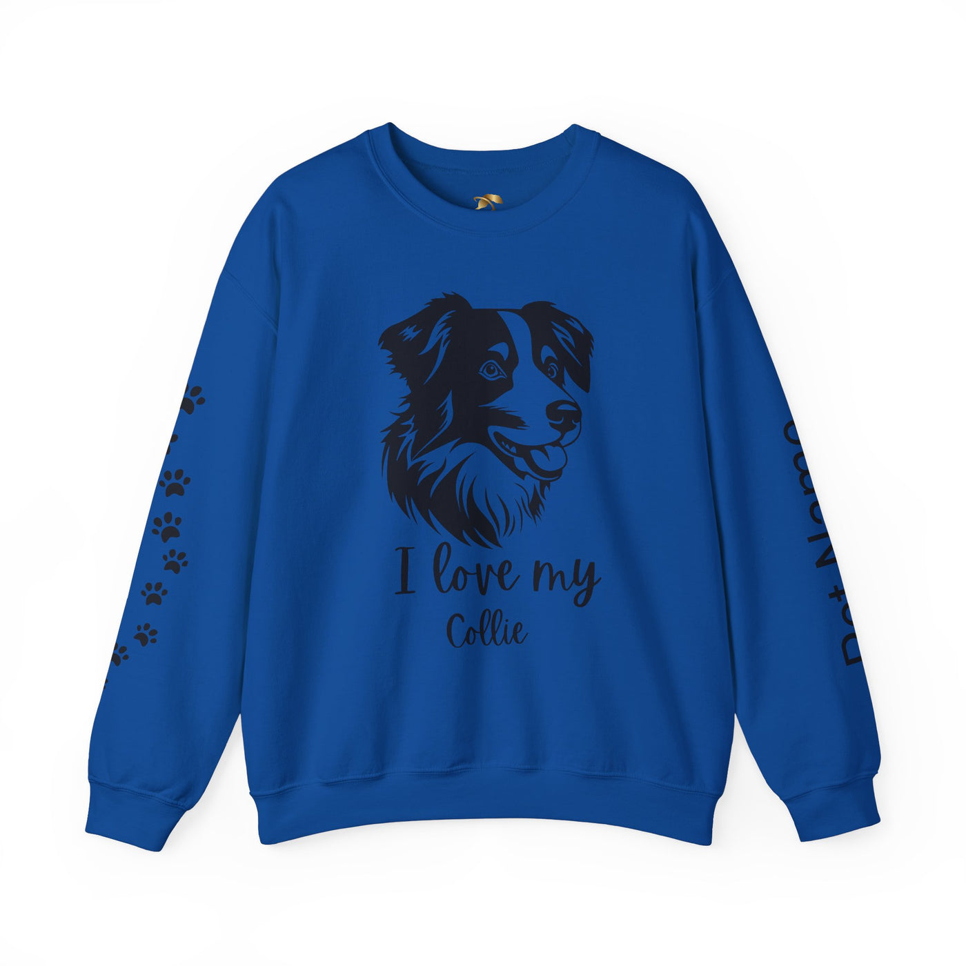 Collie Lover Sweatshirt, Pet's Name Personalized Gift Idea, Collie Dog Owner Apparel, Custom Dog Paw Print Jumper, Comfy Crewneck - NOTALIFY