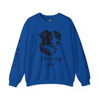 Collie Lover Sweatshirt, Pet's Name Personalized Gift Idea, Collie Dog Owner Apparel, Custom Dog Paw Print Jumper, Comfy Crewneck - NOTALIFY
