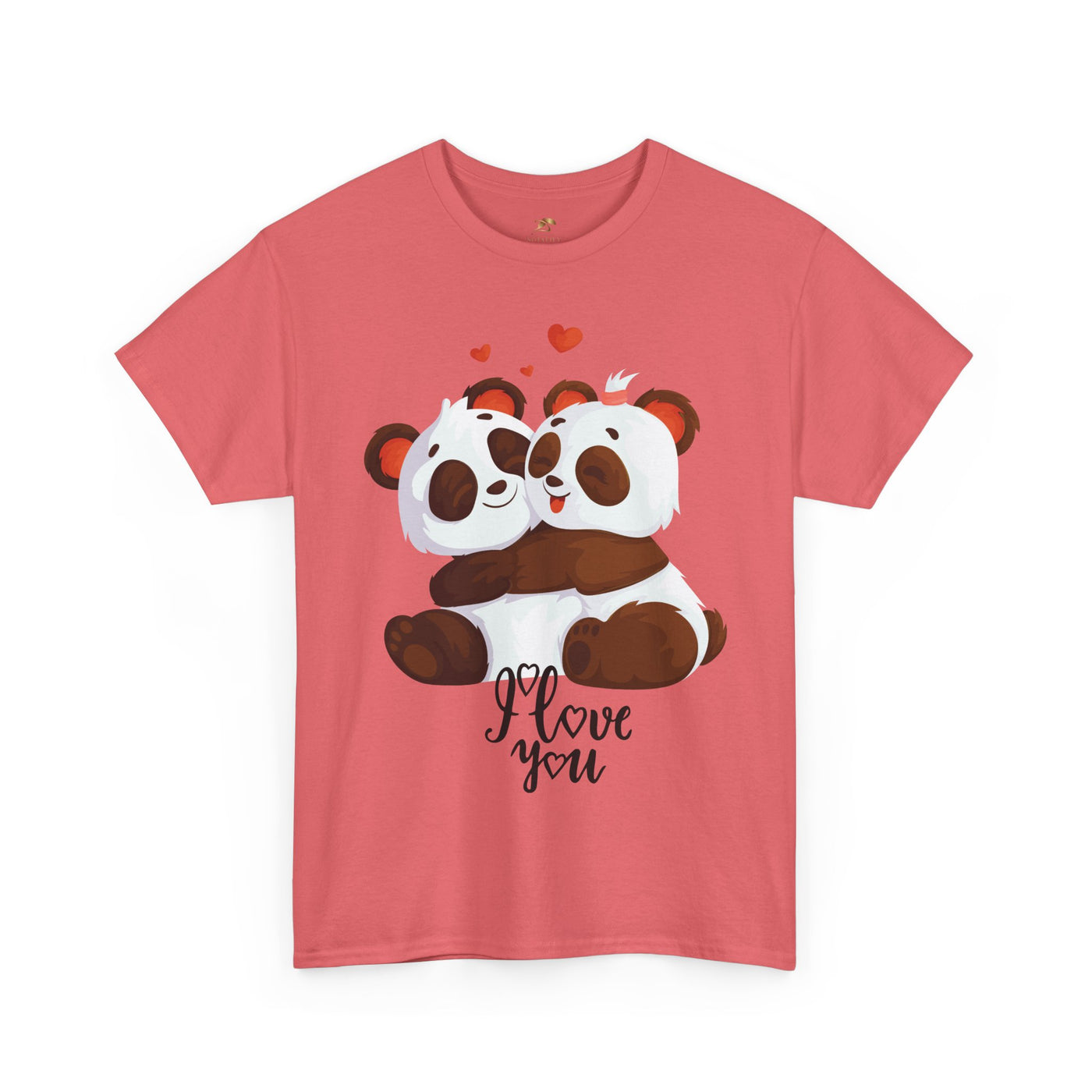 Romantic Panda Tee, Romantic Graphic T-shirt, two panda bears hugging each other with an I love you message - NOTALIFY
