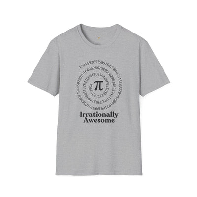 Pi Day Unisex Softstyle T-Shirt, Math Geek Gift, Irrationally Awesome 