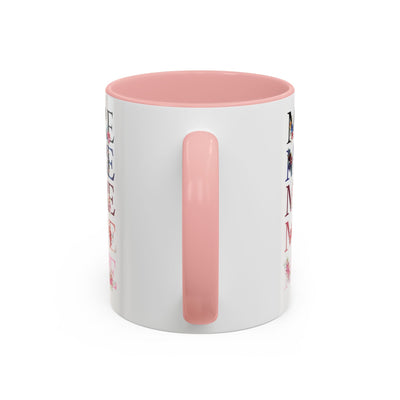 Mother's Day Mug, Accent Coffee Cup with Flowers and Names, Gift for M