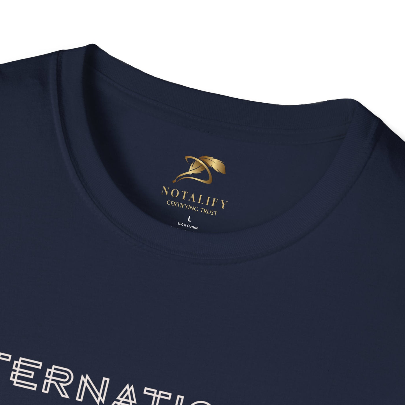 Navy blue unisex softstyle t-shirt celebrating International Youth Day, made of 100% ring-spun cotton with a classic crew neckline.