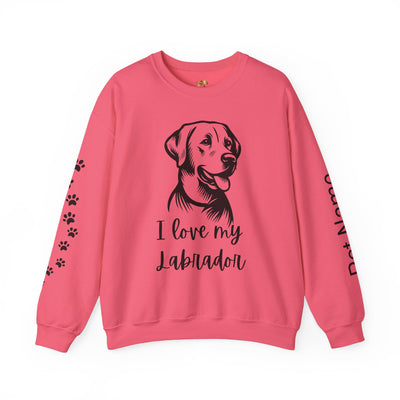 Labrador Lover Sweatshirt, Pet's Name Personalized, Labrador Dog Owner Apparel, Custom Dog Paw Print Jumper, Comfy Crewneck - NOTALIFY