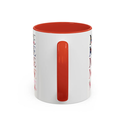 Mother's Day Mug, Accent Coffee Cup with Flowers and Names, Gift for M