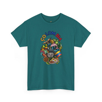 Colorful Unisex Heavy Cotton Tee with Joyful Message, Fun T-Shirt, Cas