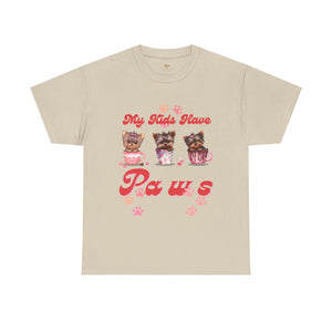 Dog Lover Unisex Tee, Animal Parent Tshirt, My Kids Have Paws Shirt, Cute Puppy Graphic Tee, Pet Owner Gift, Casual Dog Mom Dad Top - NOTALIFY