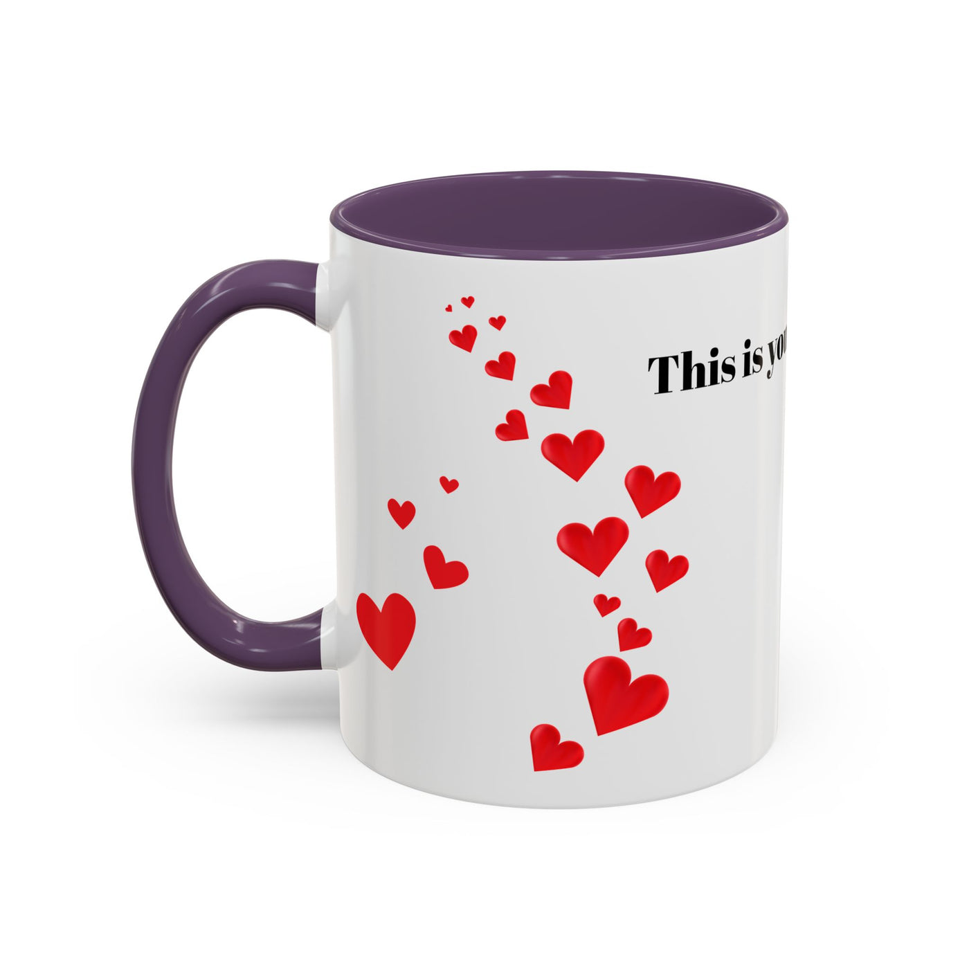 Accent Coffee Mug - You are Enough Mug - Custom Red Hearts Accent Coffee Cup Personalized Gift, Ceramic Mug, Kitchen Decor, Drinkware, Gift - NOTALIFY