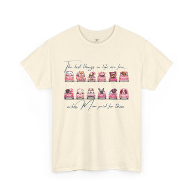 Cute Dogs Mother's Day T-Shirt, Best Things In Life Are Free, Unisex Tee, Gift For Mom, Heavy Cotton Shirt - NOTALIFY