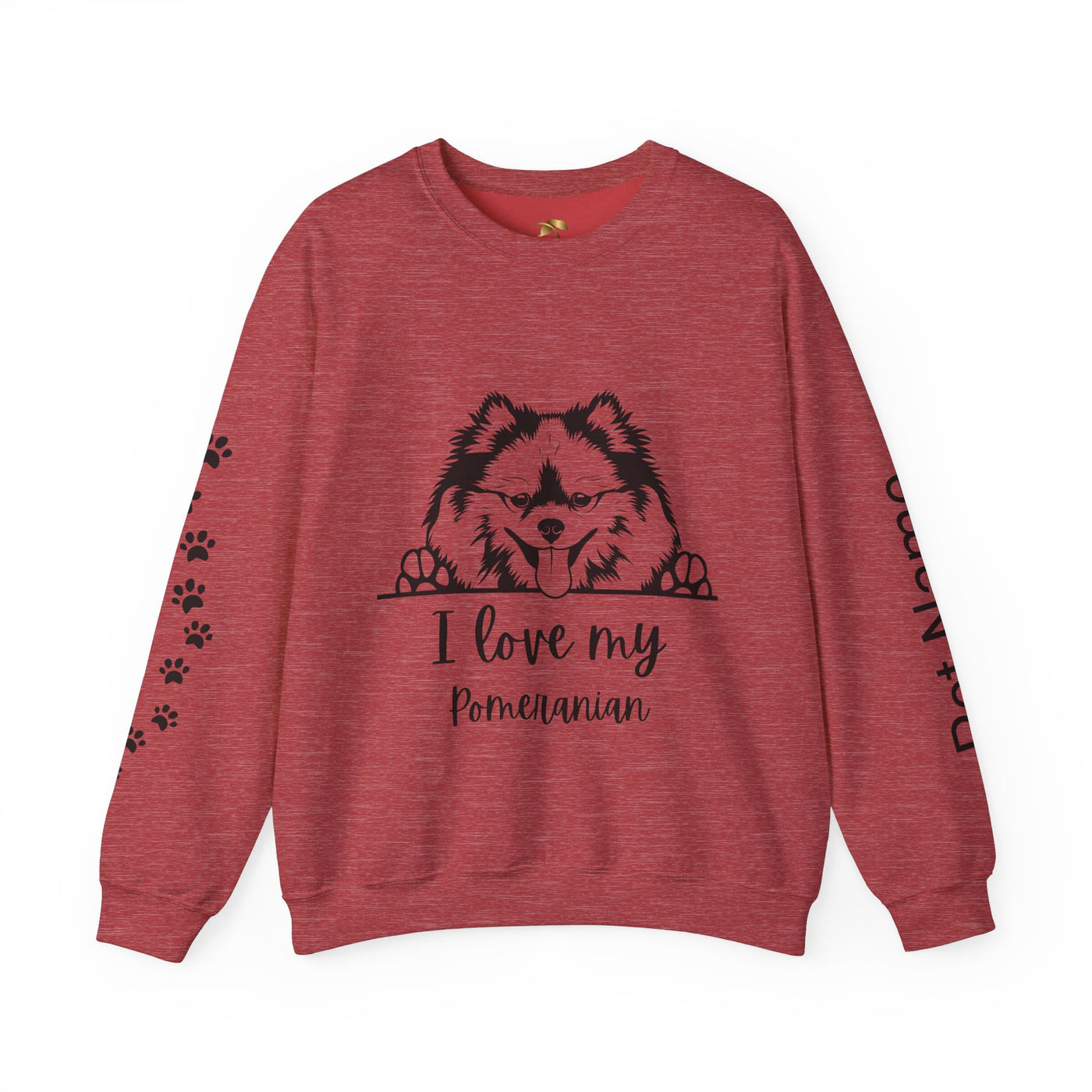 Pomeranian Lover Sweatshirt, Pet's Name Personalized Gift Idea, Pomeranian Dog Owner Apparel, Custom Dog Paw Print Jumper, Comfy Crewneck - NOTALIFY
