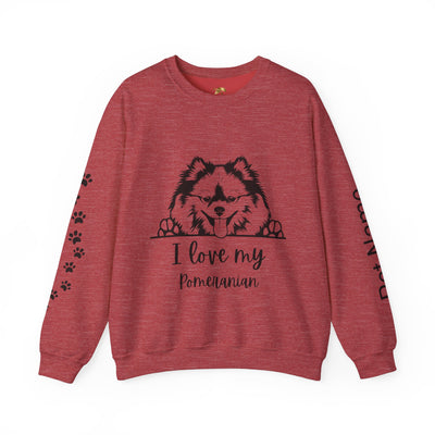 Pomeranian Lover Sweatshirt, Pet's Name Personalized Gift Idea, Pomeranian Dog Owner Apparel, Custom Dog Paw Print Jumper, Comfy Crewneck - NOTALIFY