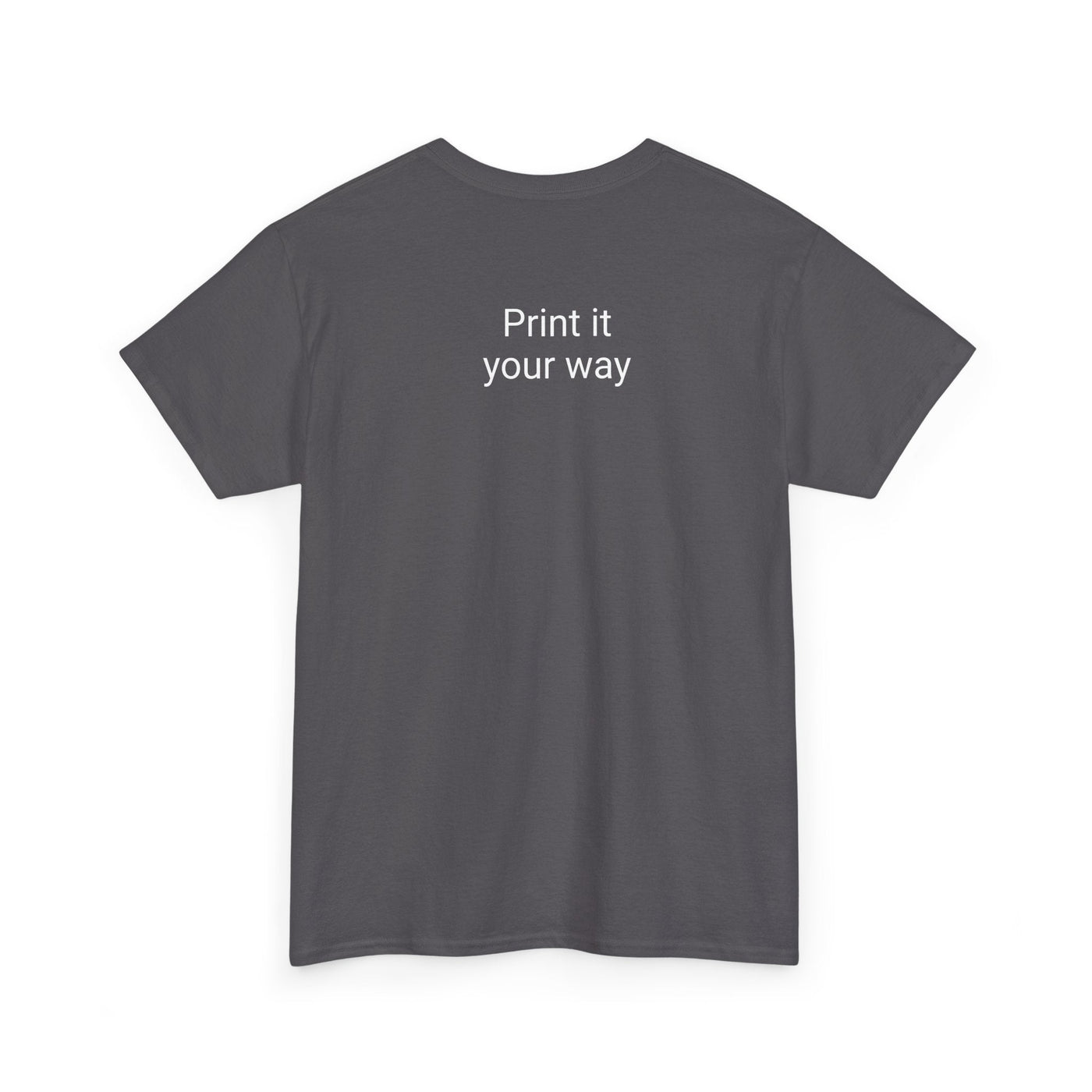 Expresso Yourself coffee T-shirt with steaming espresso cup design and witty fuel gauge style.