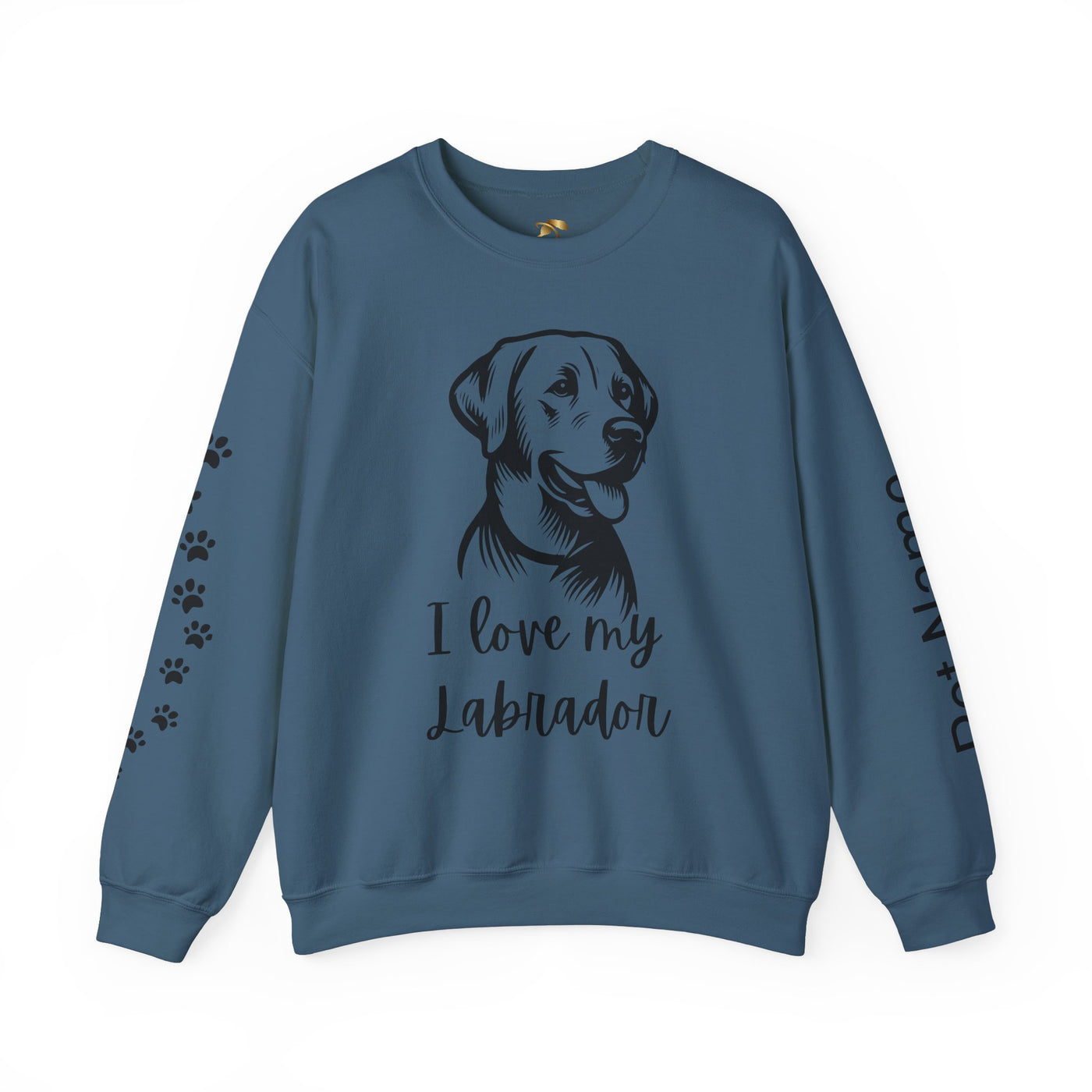 Labrador Lover Sweatshirt, Pet's Name Personalized, Labrador Dog Owner Apparel, Custom Dog Paw Print Jumper, Comfy Crewneck - NOTALIFY