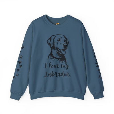 Labrador Lover Sweatshirt, Pet's Name Personalized, Labrador Dog Owner Apparel, Custom Dog Paw Print Jumper, Comfy Crewneck - NOTALIFY