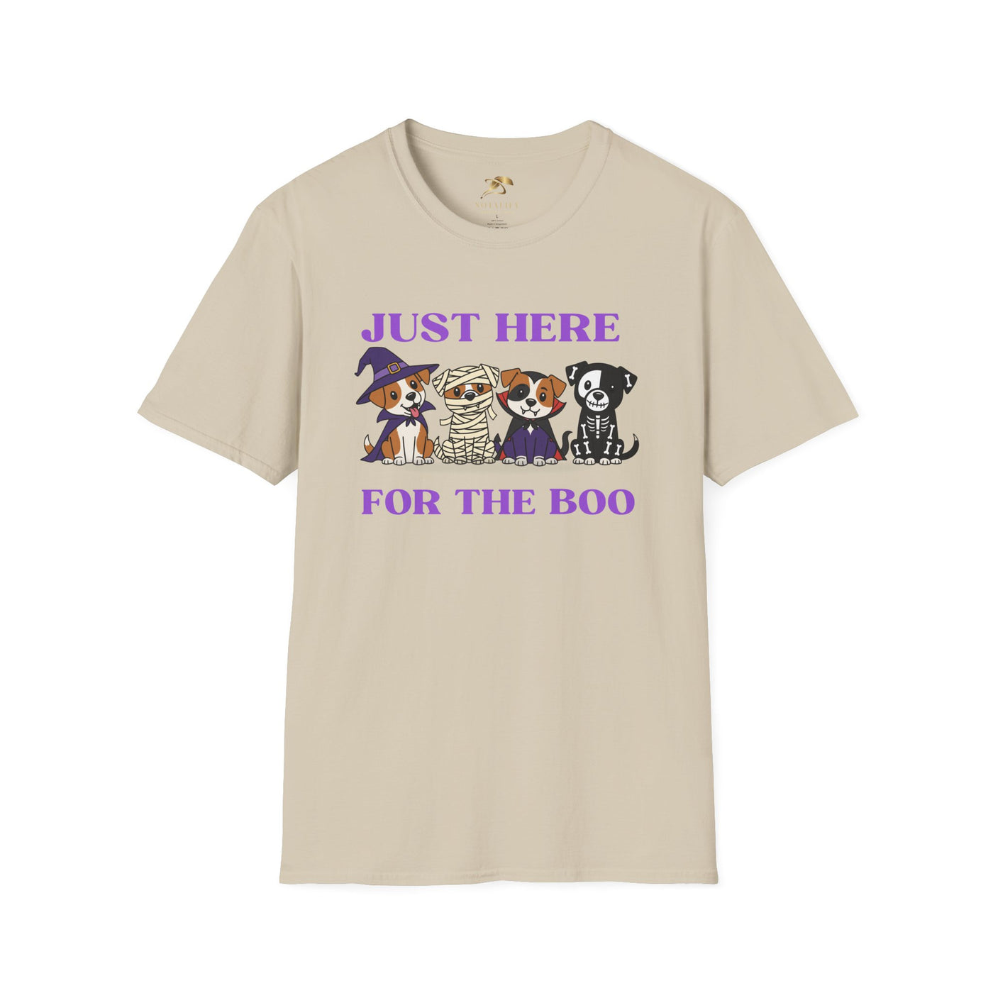 NOTALIFY Just Here for the Boo Dog Halloween TEE | Cute Puppy Costume | Soft Cotton | Fun Fall Outfit for Kids & Adults