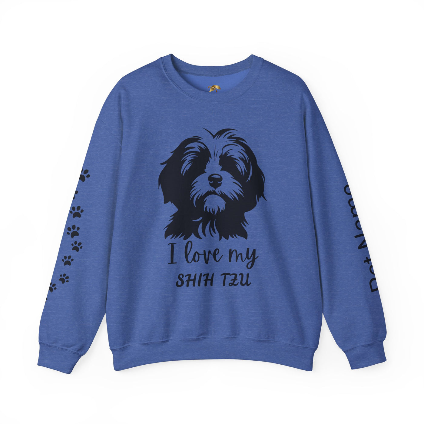 Shih Tzu Dog Lover Sweatshirt, Pet's Name Personalized Gift Idea, Frenchie Dog Owner Apparel, Custom Dog Paw Print Jumper, Comfy Crewneck