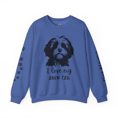 Shih Tzu Dog Lover Sweatshirt, Pet's Name Personalized Gift Idea, Frenchie Dog Owner Apparel, Custom Dog Paw Print Jumper, Comfy Crewneck