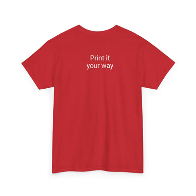 Expresso Yourself coffee T-shirt with humorous espresso design, featuring a steaming cup, fuel gauge, and coffee beans, perfect for baristas and caffeine lovers.