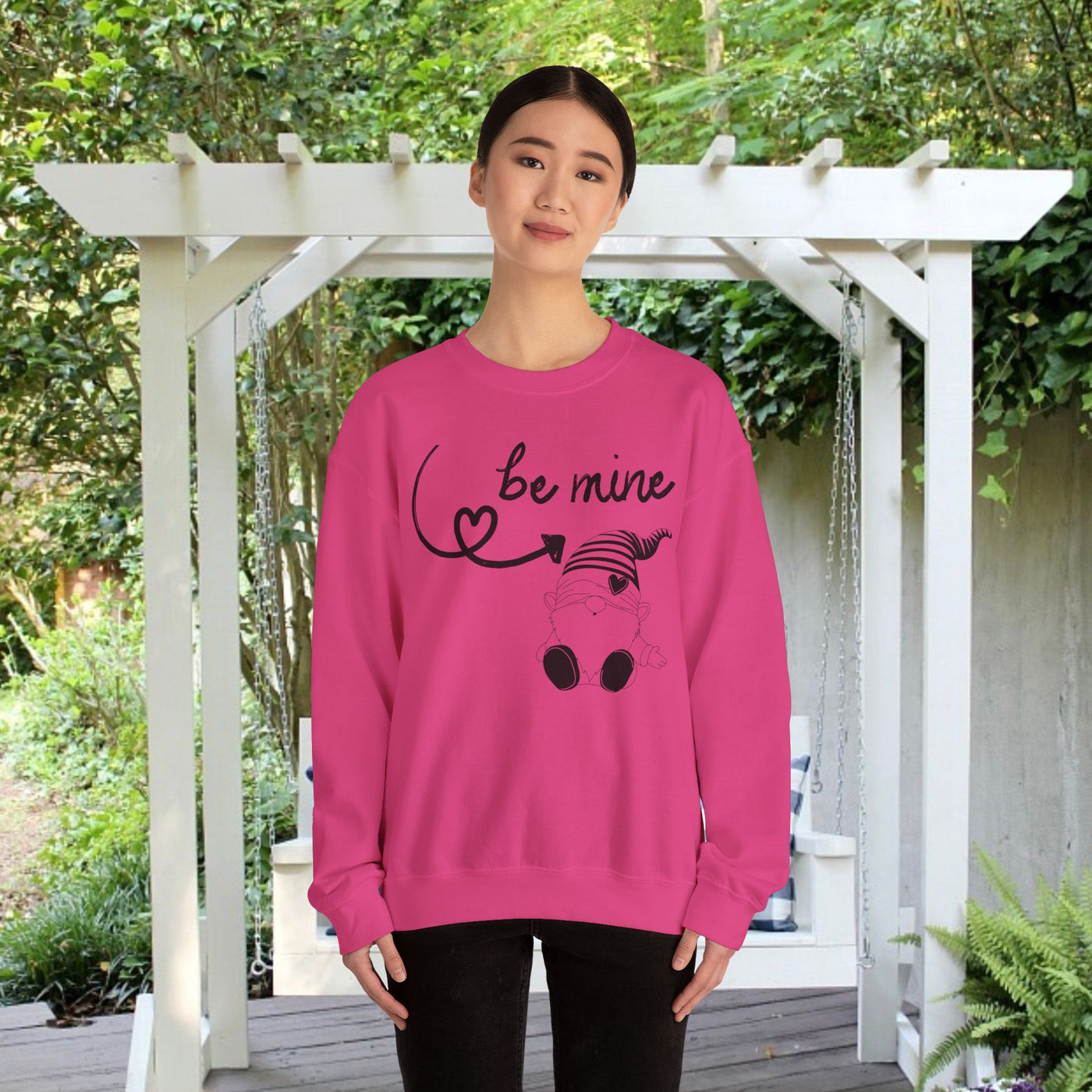 BE MINE Gnome Unisex Sweatshirt, Warm Crewneck Jumper, Comfy Pullover,