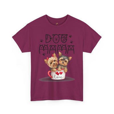 Dog Mama Unisex Tee with adorable dog print, perfect gift for dog lovers.