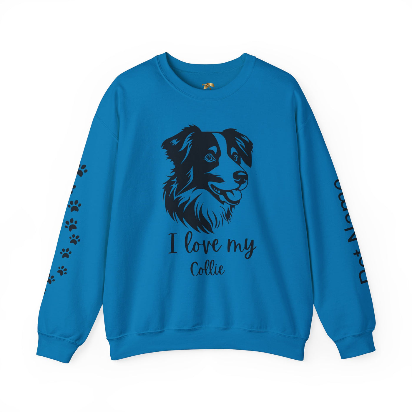 Collie Lover Sweatshirt, Pet's Name Personalized Gift Idea, Collie Dog Owner Apparel, Custom Dog Paw Print Jumper, Comfy Crewneck - NOTALIFY