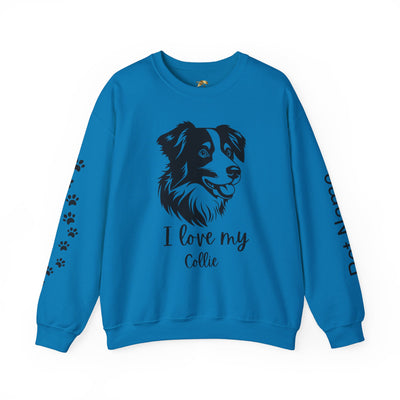 Collie Lover Sweatshirt, Pet's Name Personalized Gift Idea, Collie Dog Owner Apparel, Custom Dog Paw Print Jumper, Comfy Crewneck - NOTALIFY