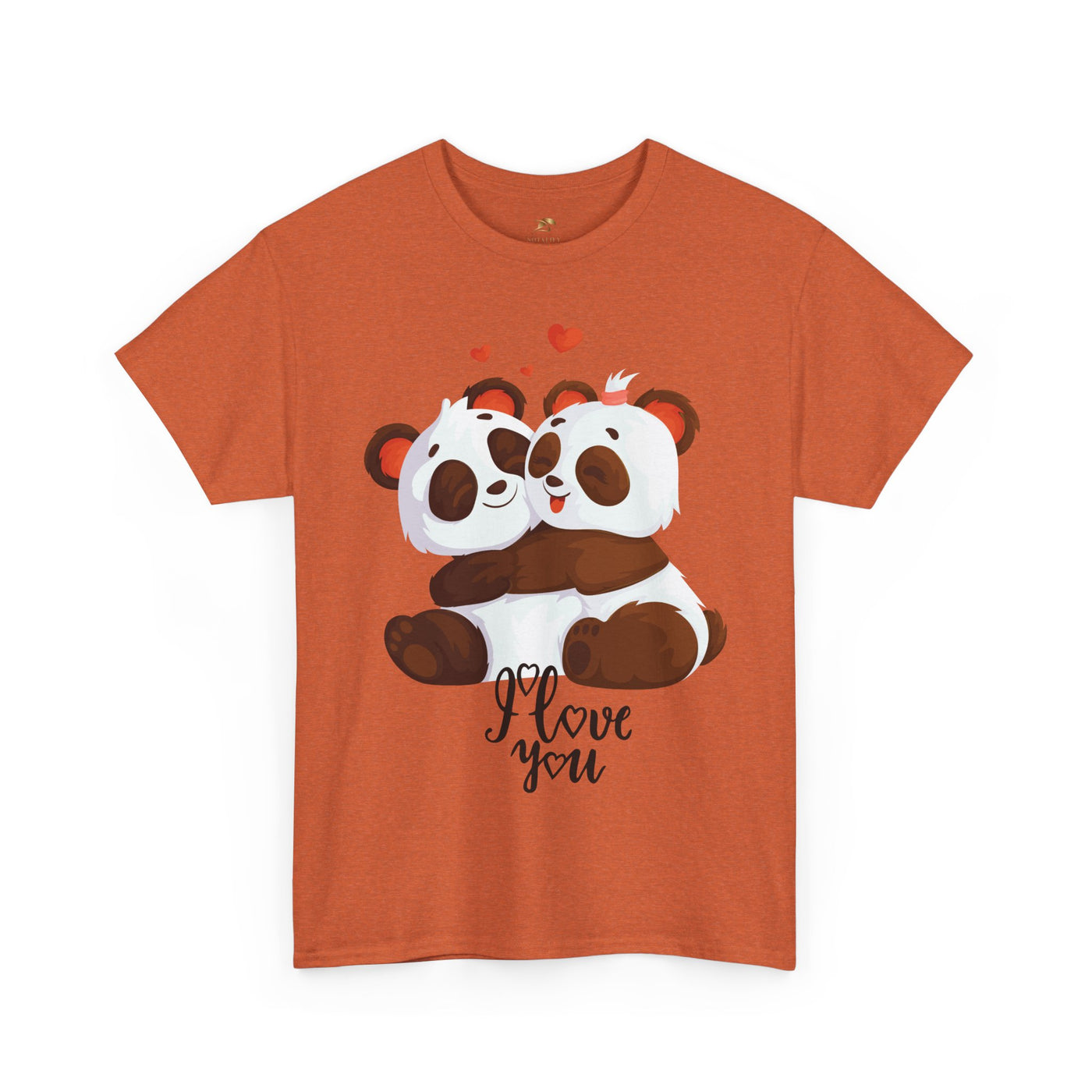 Romantic Panda Tee, Romantic Graphic T-shirt, two panda bears hugging each other with an I love you message - NOTALIFY