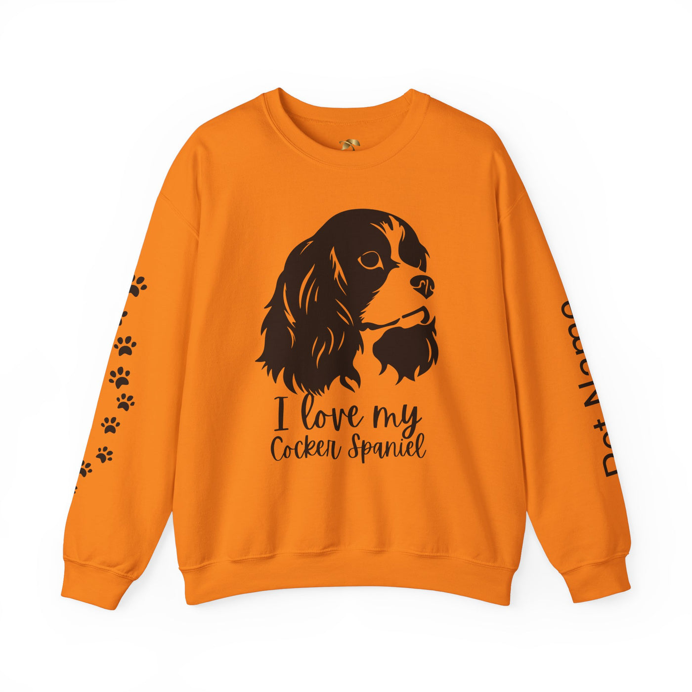 Cocker Spaniel Sweatshirt, Pet's Name Personalized Gift Idea, Cocker Spaniel Dog Owner Apparel, Custom Dog Paw Print Jumper, Comfy Crewneck - NOTALIFY