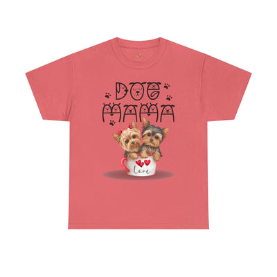 Dog Mama Unisex Tee with playful dog print design, perfect gift for dog lovers.