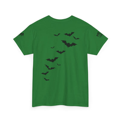 NOTALIFY Halloween Just Here for the Boo Graphic Tee, Spooky T-Shirt, Fun Fall Apparel, Unisex Halloween Tee, Gnome & Bats