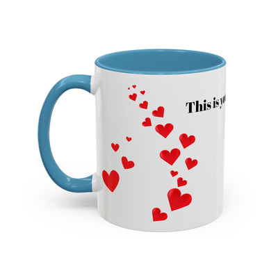 Accent Coffee Mug - You are Enough Mug - Custom Red Hearts Accent Coffee Cup Personalized Gift, Ceramic Mug, Kitchen Decor, Drinkware, Gift - NOTALIFY