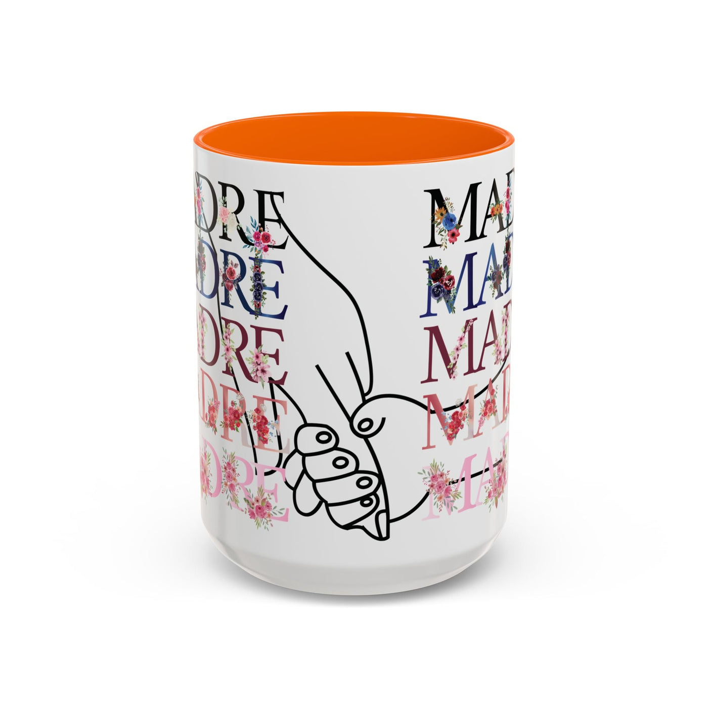 Mother's Day Mug, Accent Coffee Cup with Flowers and Names, Gift for M